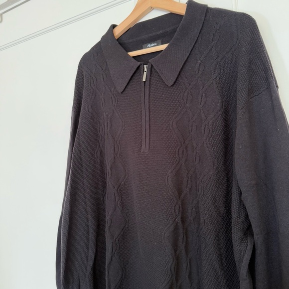 MALBON MEN'S FRYE LONG SLEEVE KNIT POLO - black - Picture 8 of 8